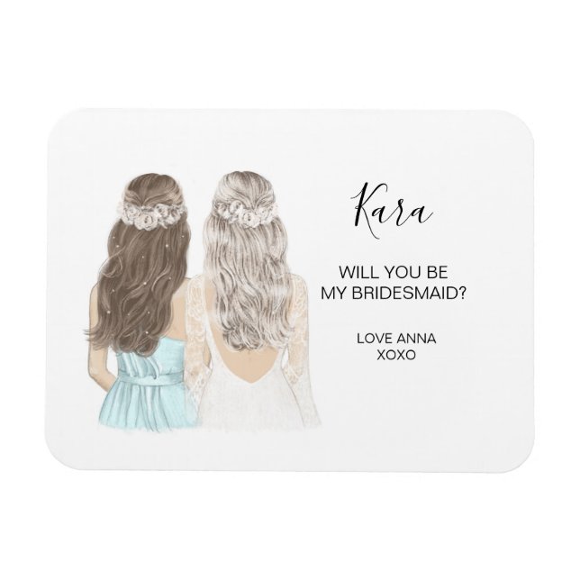 Illustrated Will you be my bridesmaid magnet (Horizontal)