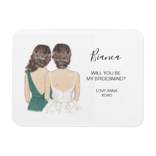 Illustrated Will you be my bridesmaid magnet