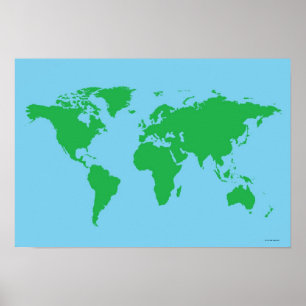 Illustrated World Map 3 Poster