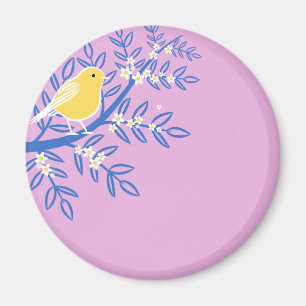 Illustrated Yellow Bird Magnet