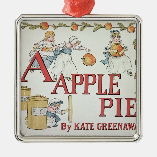 Illustration 'A' from 'Apple Pie Alphabet' Metal Tree Decoration (Front)