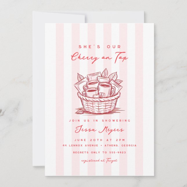illustration baby shower Tea Doodle Invitation (Front)