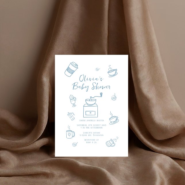 illustration baby shower Tea Doodle Invitation (Creator Uploaded)