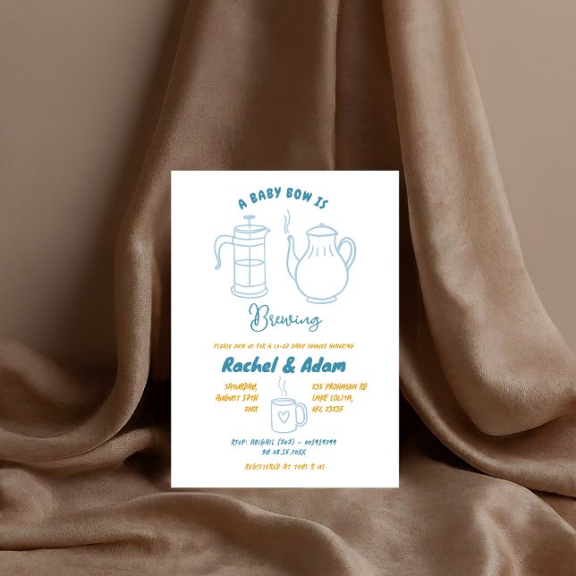 illustration baby shower Tea Doodle Invitation (Creator Uploaded)
