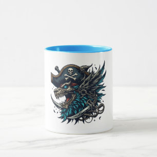 Illustration Blue Dragon Pirate Mug
