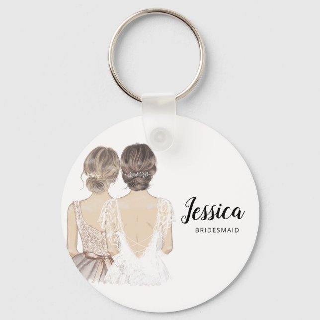 Illustration bridesmaid keyring (Front)