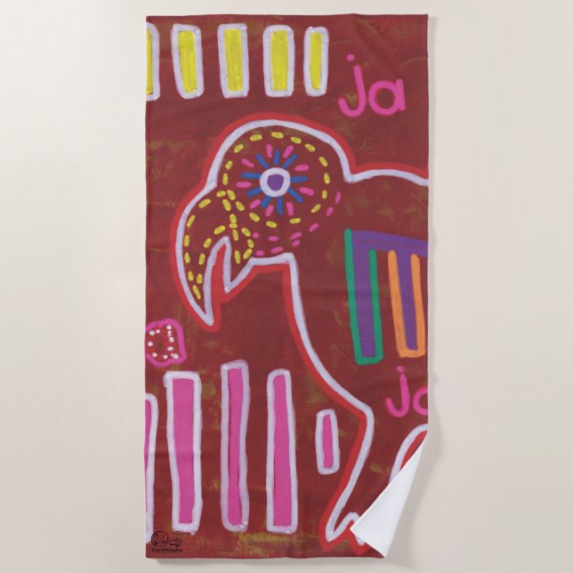 Illustration by Mola4 Beach Towel (Front)