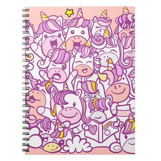 Illustration, Cute unicorn and pony collection wit Notebook (Front)