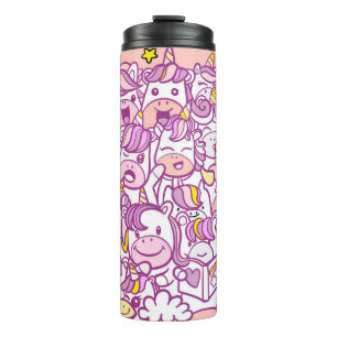 Illustration, Cute unicorn and pony collection wit Thermal Tumbler