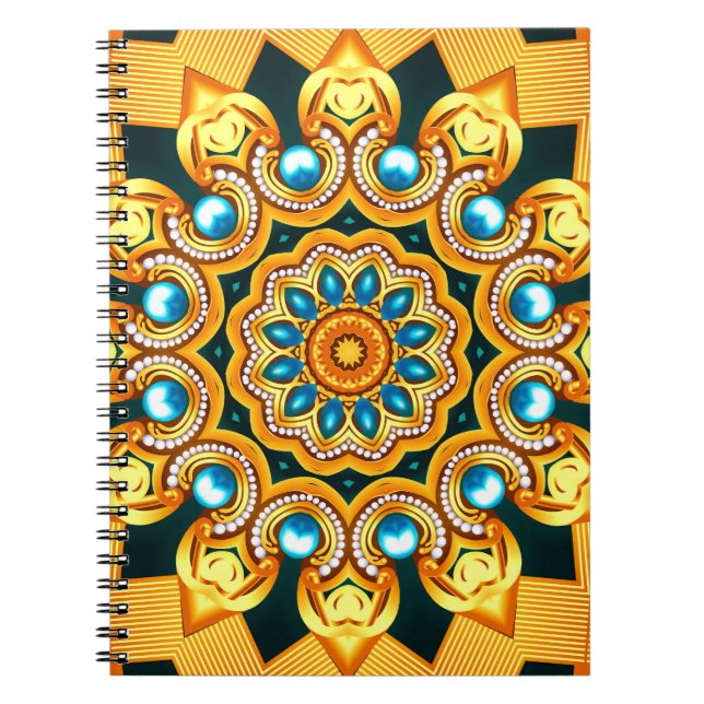 illustration decorative background frame with patt notebook (Front)