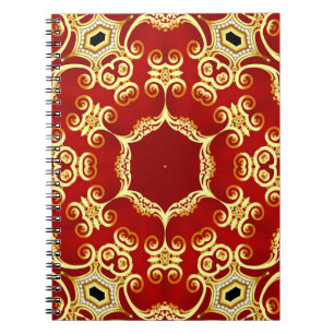 illustration decorative frame with pattern gold pe notebook