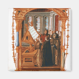 Illustration depicting choir singing the magnet