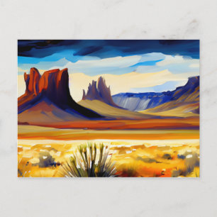 Illustration Desert Landscape Postcard