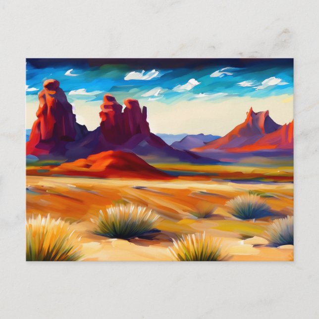 Illustration Desert Landscape Postcard (Front)