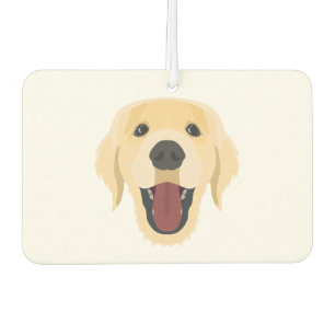 Illustration dogs face Golden Retriver Car Air Freshener