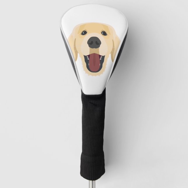 Illustration dogs face Golden Retriver Golf Head Cover (Front)