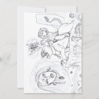 Illustration Fantasy Magic Love Lioness Butterfly Invitation