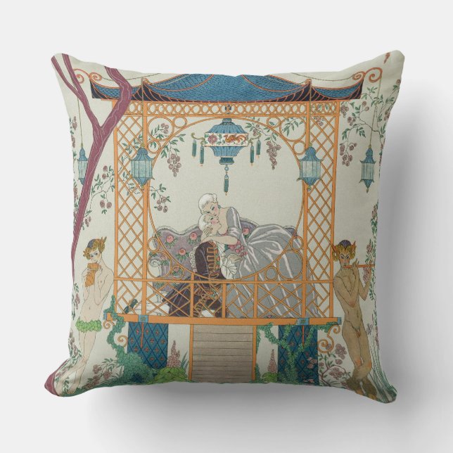 Illustration for 'Fetes Galantes' by Paul Verlaine Cushion (Front)