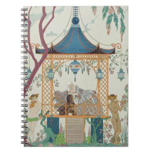 Illustration for 'Fetes Galantes' by Paul Verlaine Spiral Notebook