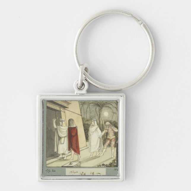 Illustration for Mozart's 'The Magic Flute', 1845 Key Ring (Front)