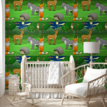 Illustration Forest Animals Fox Wolf Deer