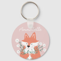 Illustration Fox Smelling Flowers Personalised