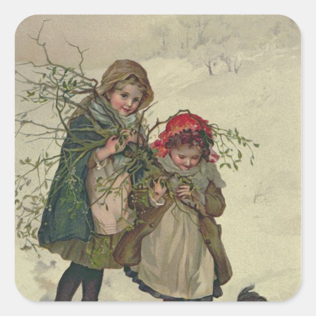 Illustration from Christmas Tree Fairy, pub. 1886 Square Sticker (Front)