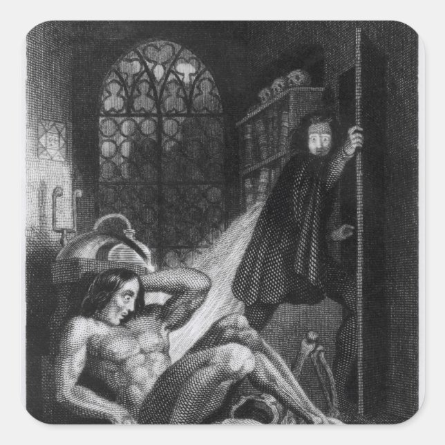 Illustration from 'Frankenstein' Square Sticker (Front)