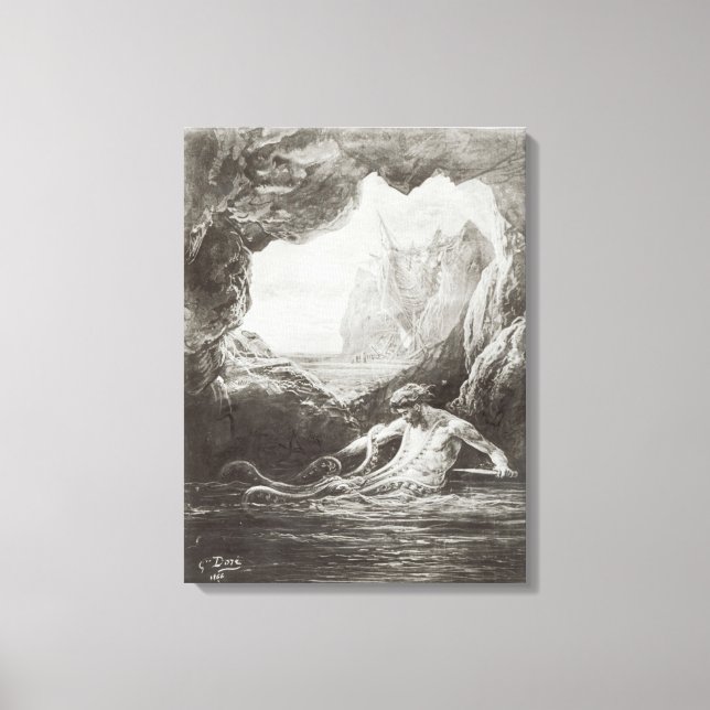 Illustration from 'Les Travailleurs de la Mer' Canvas Print (Front)