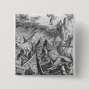 Illustration from 'The Aeneid' by Virgil 15 Cm Square Badge