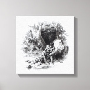 Illustration from 'The Last of the Mohicans' Canvas Print