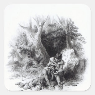 Illustration from 'The Last of the Mohicans' Square Sticker
