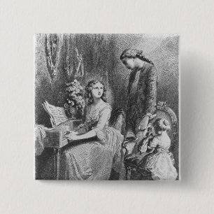 Illustration from 'The Sorrows of Werther' 15 Cm Square Badge