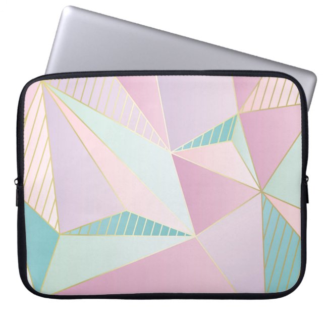 (illustration) gold line background, abstract arti laptop sleeve (Front)