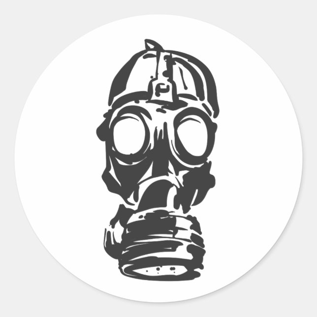 illustration hand drawn of sketch Gas mask Classic Round Sticker (Front)