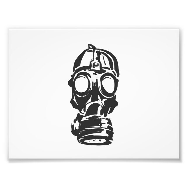 illustration hand drawn of sketch Gas mask Photo Print (Front)
