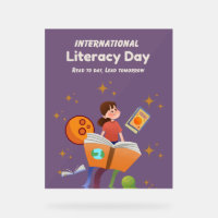 Illustration International Literacy Day Poster