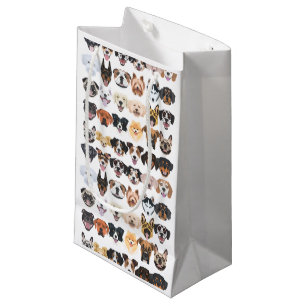 Illustration - Many laughing and pretty dogs Small Gift Bag