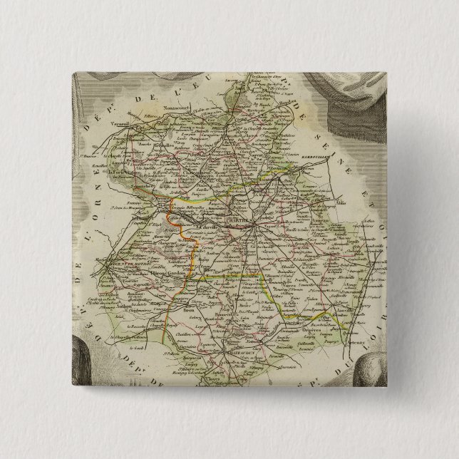 Illustration maps 15 cm square badge (Front)