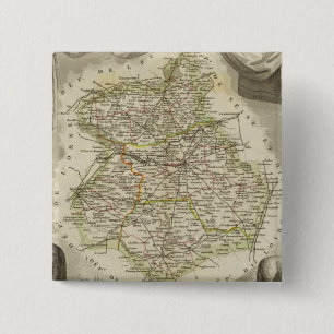 Illustration maps 15 cm square badge