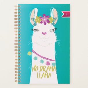 Illustration No Drama Llama Monogram Planner