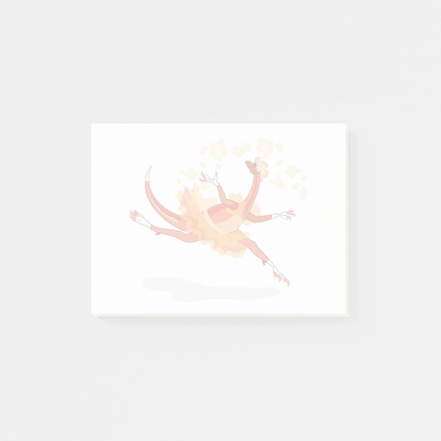 Illustration Of A Ballerina Dancing Raptor. 2 Post-it Notes (Front)