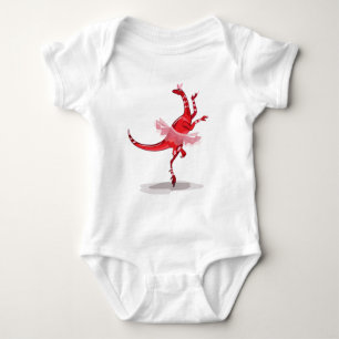 Illustration Of A Ballerina Dancing Raptor. Baby Bodysuit