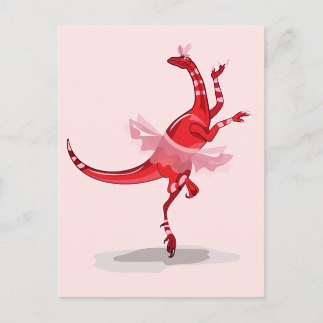 Illustration Of A Ballerina Dancing Raptor. Postcard (Front)