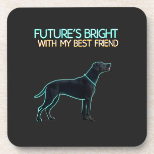Illustration of a black Labrador dog Coaster