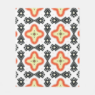Illustration of a bright multicolored carpet with fleece blanket