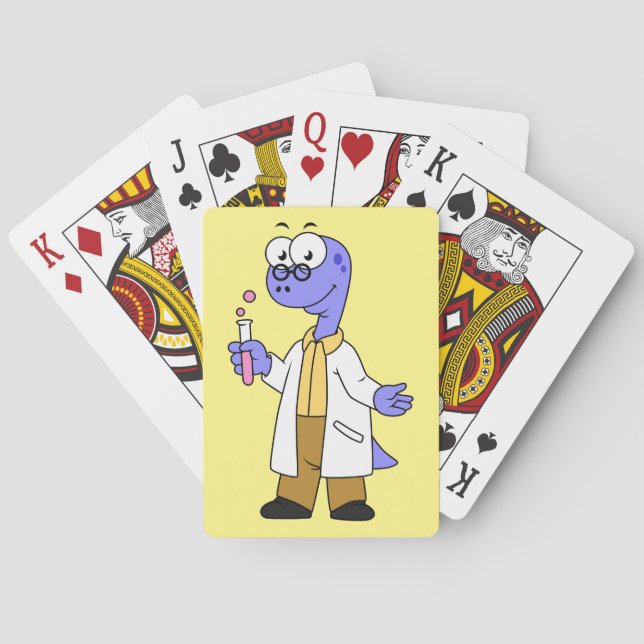 Illustration Of A Brontosaurus Chemist. Playing Cards (Back)