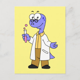 Illustration Of A Brontosaurus Chemist. Postcard