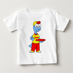 Illustration Of A Brontosaurus Delivery Person. Baby T-Shirt