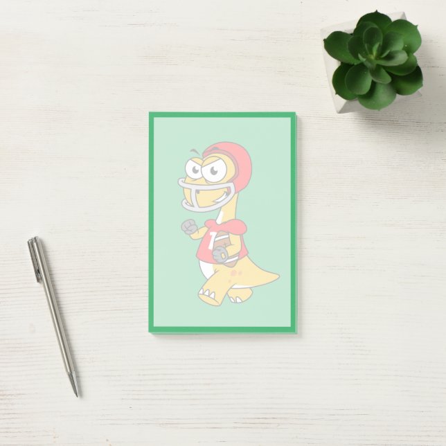 Illustration Of A Brontosaurus Playing Football. Post-it Notes (Office)